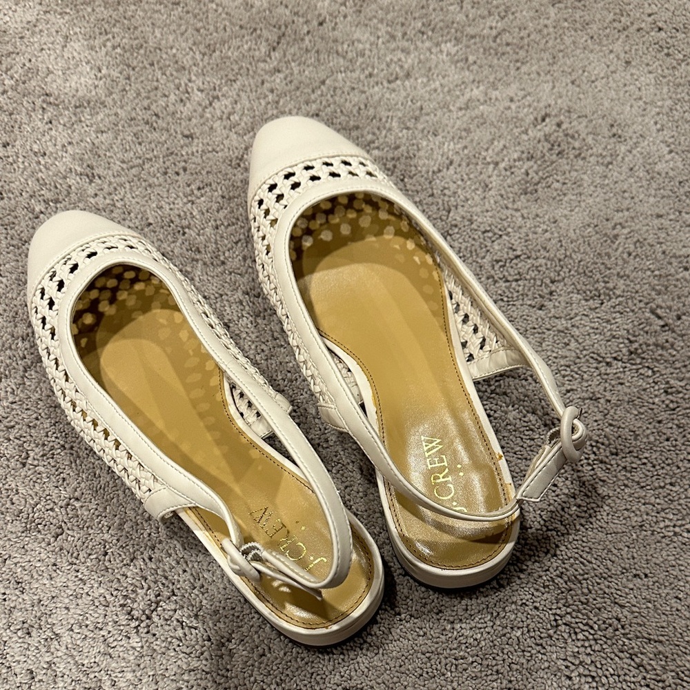 J. Crew Women's Cream Slingback Flats Size 9